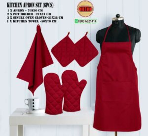 Apron, Glove Pair, Pot Holder, Kitchen Towel