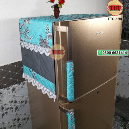 Fridge Top Cover With 2 Handle Covers and 6 Side Pockets